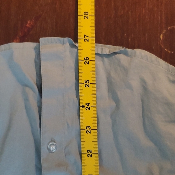 Boston Proper sz 10 100% cotton gray button down with stretch side panels - Picture 11 of 13